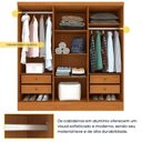 Ver imagem 6 de Quarto Casal Completo Guarda Roupa 6 Portas Munique, Cama Casal Monaco e Cômoda Istambul Espresso Mó Bege/Cinamomo/Off White
