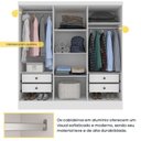 Ver imagem 5 de Quarto Casal Completo Guarda Roupa 6 Portas Munique, Cama Casal Monaco e Cômoda Premium Espresso Móv Branco/Neve