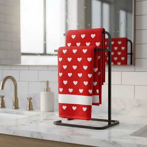 Suporte Porta Toalha de Rosto Duplo para Bancada de Banheiro Lavabo