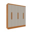 Ver imagem 2 de Quarto Casal Completo Guarda Roupa 6 Portas Munique, Cama Casal Monaco e Cômoda Premium Espresso Móv Bege/Cinamomo/Off White