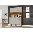 Ver imagem 4 de Armário para Cozinha Kit Pop 120 Cm 6 Portas 2 Gavetas Cinamomo Areia Fosco - Zanzini