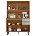 Ver imagem 2 de Armário para Cozinha Kit Pop 120 Cm 6 Portas 2 Gavetas Cinamomo Areia Fosco - Zanzini