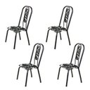 Ver imagem 1 de Kit com 04 Cadeiras para Sala de Jantar Fortaleza Preto/Floral