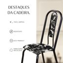 Ver imagem 6 de Kit com 04 Cadeiras para Sala de Jantar Fortaleza Preto/Floral