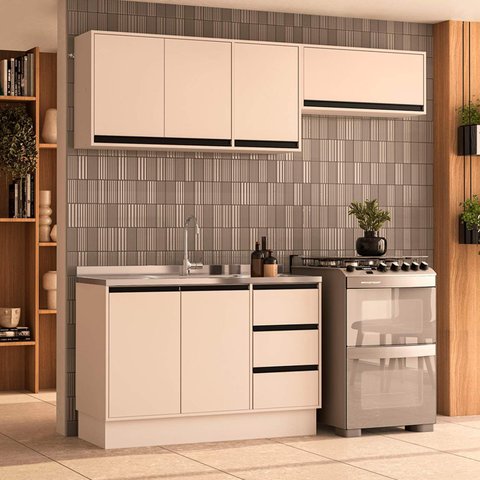 Armário de Cozinha Modulada Completa 3 Peças 200cm sem Tampo 250033 Koya Politorno Móveis