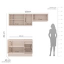 Ver imagem 2 de Armário de Cozinha Modulada Completa 3 Peças 200cm sem Tampo 250033 Koya Politorno Móveis