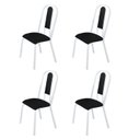 Ver imagem 1 de Kit com 04 Cadeiras para de Sala de Jantar Fortaleza Branco/Preto Liso