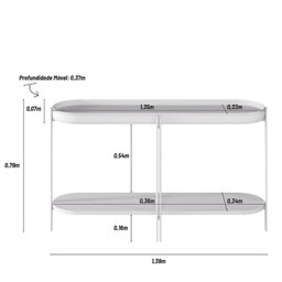 Aparador para Sala de Estar 139cm X 79cm X 37cm Mônaco - 4