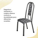 Ver imagem 5 de Kit com 04 Cadeiras para de Sala de Jantar Fortaleza Prata/Mosaico Branco/Preto/Martelado