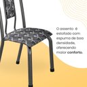 Ver imagem 2 de Kit com 04 Cadeiras para de Sala de Jantar Fortaleza Prata/Mosaico Branco/Preto/Martelado