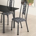 Ver imagem 3 de Kit com 04 Cadeiras para de Sala de Jantar Fortaleza Prata/Mosaico Branco/Preto/Martelado