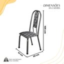 Ver imagem 4 de Kit com 04 Cadeiras para de Sala de Jantar Fortaleza Prata/Mosaico Branco/Preto/Martelado