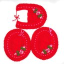 Ver imagem 1 de Jogo Tapete Banheiro Crochê 3 Peças Flores Algodão Decoração