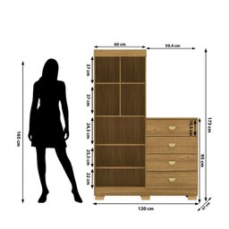 Cômoda Guarda-roupa Cristal 2 Portas 4 Gavetas - 3