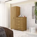 Ver mais imagens de Cômoda Guarda-Roupa Cristal 2 Portas 4 Gavetas