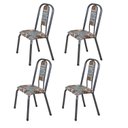 Ver imagem 1 de Conjunto 04 Cadeiras para Sala de Jantar Fortaleza Prata/Martelado