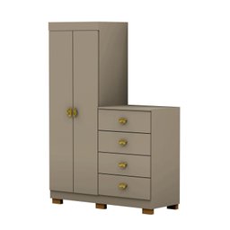 Cômoda Guarda-roupa Cristal 2 Portas 4 Gavetas - 3