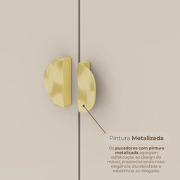 Cômoda Guarda-roupa Cristal 2 Portas 4 Gavetas - 6