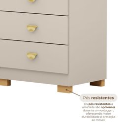 Cômoda Guarda-roupa Cristal 2 Portas 4 Gavetas - 5