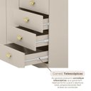 Ver mais imagens de Cômoda Guarda-Roupa para Quarto 2 Portas 4 Gavetas Cristal Fendi Bege