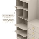 Ver imagem 7 de Cômoda Guarda-Roupa Cristal 2 Portas 4 Gavetas