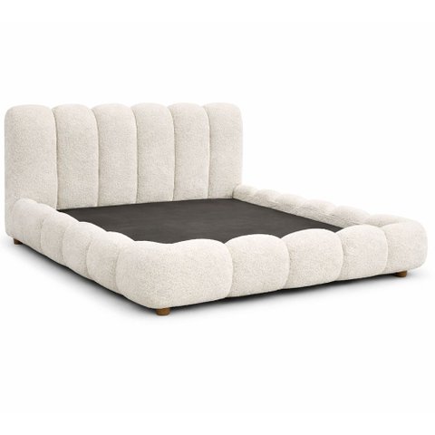 Cama Japonesa com Cabeceira King Nuvem Bouclé Off White - Sallar Home