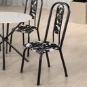 Ver imagem 3 de Kit com 06 Cadeiras para Sala de Jantar Fortaleza Preto/Floral