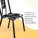Ver imagem 2 de Kit com 06 Cadeiras para Sala de Jantar Fortaleza Preto/Floral