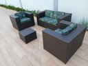 Ver imagem 3 de Móveis para Varanda Jardim Área Externa Conjunto 1 Sofá 2 Poltronas 1 Mesa em Fibra Sintética