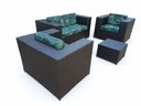 Ver imagem 1 de Móveis para Varanda Jardim Área Externa Conjunto 1 Sofá 2 Poltronas 1 Mesa em Fibra Sintética