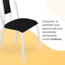 Ver imagem 2 de Kit com 06 Cadeiras para de Sala de Jantar Fortaleza Branco/Preto Liso