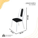 Ver imagem 4 de Kit com 06 Cadeiras para de Sala de Jantar Fortaleza Branco/Preto Liso