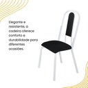 Ver imagem 5 de Kit com 06 Cadeiras para de Sala de Jantar Fortaleza Branco/Preto Liso