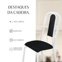 Ver imagem 6 de Kit com 06 Cadeiras para de Sala de Jantar Fortaleza Branco/Preto Liso