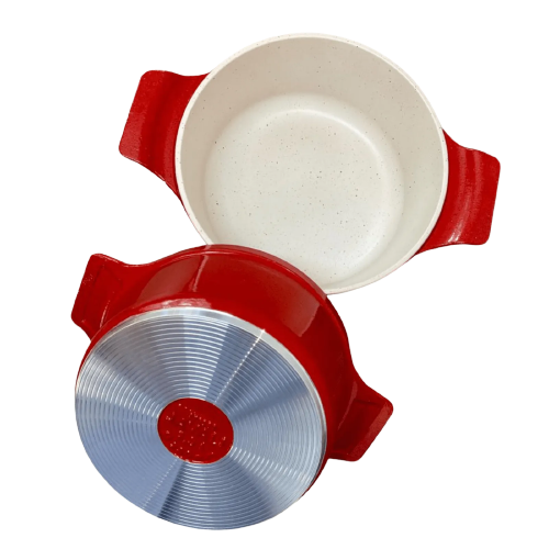Caçarola Vermelha Antiaderente Marmorizada Javali AA 20cm - 2