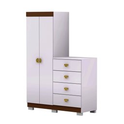 Cômoda Guarda-roupa Cristal 2 Portas 4 Gavetas - 2