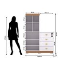 Ver imagem 3 de Cômoda Guarda-Roupa para Quarto 2 Portas 4 Gavetas Cristal Branco