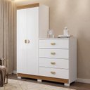Ver imagem 1 de Cômoda Guarda-Roupa Cristal 2 Portas 4 Gavetas