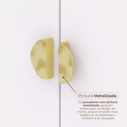 Cômoda Guarda-roupa Cristal 2 Portas 4 Gavetas - 5