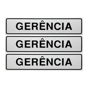 Combo 3 Placas De Sinalização Gerência 30x7 Acesso - B-505 F9e