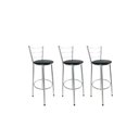 Ver imagem 1 de Kit 3 Banqueta Alta Prata Cozinha Gourmet Americana Balcão:preto