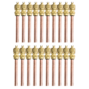 20x Válvulas Serviço Schrader 1/4 50mm Cobre Refrigeração