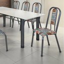 Ver imagem 2 de Conjunto 06 Cadeiras para Sala de Jantar Fortaleza Prata/Martelado