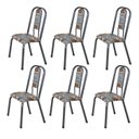 Ver imagem 1 de Conjunto 06 Cadeiras para Sala de Jantar Fortaleza Prata/Martelado