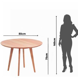 Mesa de Jantar Leda 80cm Redonda Resistente Base Metal - 4
