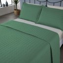 Ver imagem 3 de Kit Cobre Leito Matelado Copacabana 3 Peças Queen 100% Poliéster Percal 300 Fios - Verde