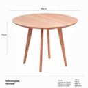 Ver imagem 3 de Mesa de Jantar Leda 90cm Redonda Mdf Ttx Base Metal