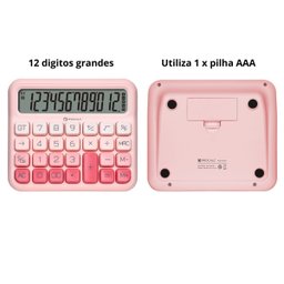 Calculadora Mesa Rosa 12 Dígitos Procalc Pc315 Softkey - 3