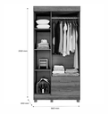 Ver imagem 4 de Guarda Roupa Solteiro 3 Portas 2 Gavetas com Pés 86cm Copacabana Cinamomo - Benetil