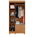 Ver imagem 3 de Guarda Roupa Solteiro 3 Portas 2 Gavetas com Pés 86cm Copacabana Cinamomo - Benetil